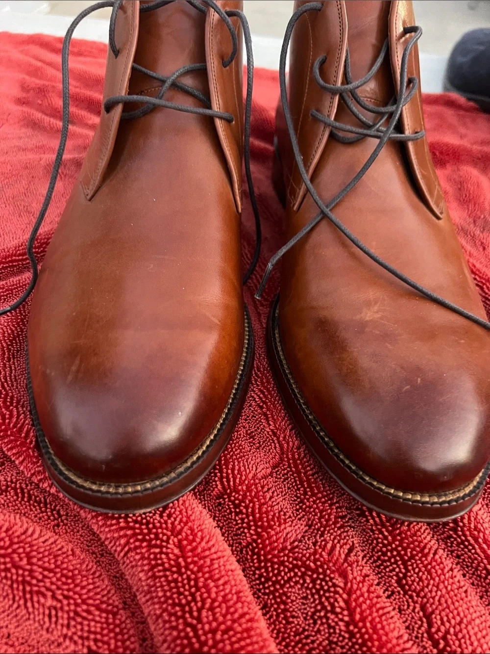 Cole Haan Men's Leather Chukka Boots - Cognac Brown Size 9